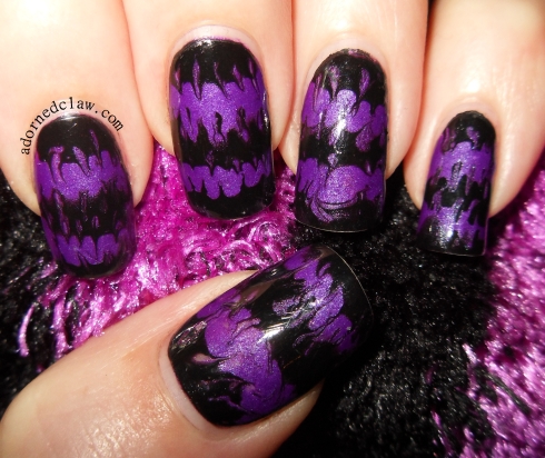 Purple stripe nails