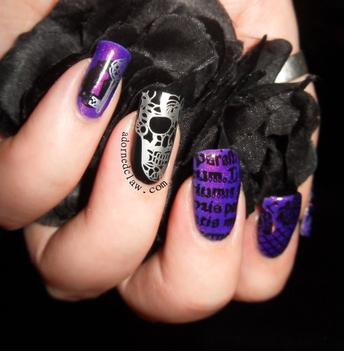 Moyou Gothic Collection Purple Glitter Nail art