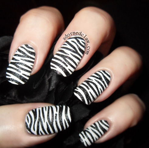 Textured Zebra Nails