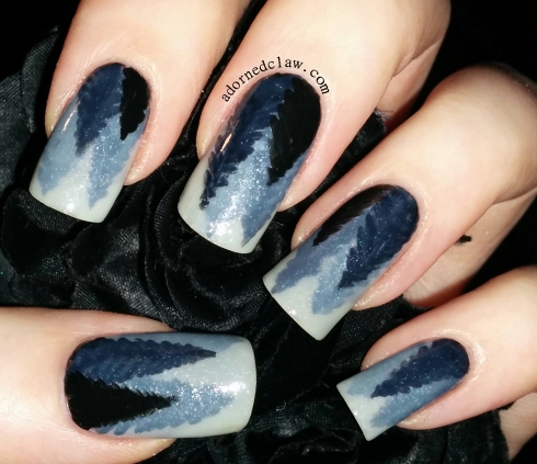 Frosty Forest Nail Art