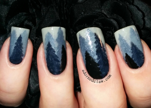 Frosty Forest Nail Art