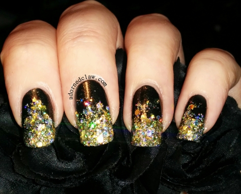 black and gold glitter gradient