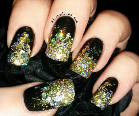 black and gold glitter gradient