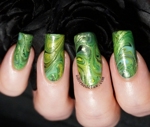 green nail art decal